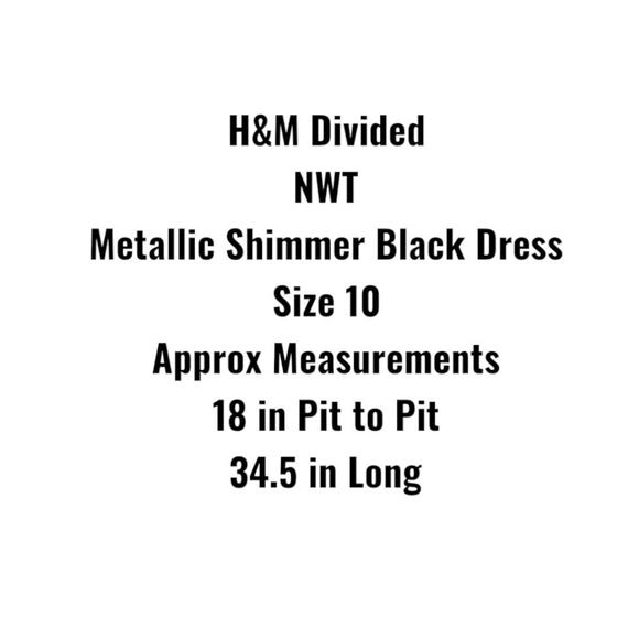 Divided H&M Dress Women's Size 10 Black Shimmer Sleeveless Party - Picture 3 of 7